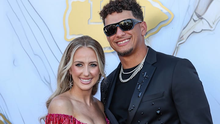 Patrick and Brittany Mahomes on the red carpet at the Kansas City Chiefs Super Bowl Ring ceremony in 2024. Patrick and Brittany Mahomes on the red carpet at the Kansas City Chiefs Super Bowl Ring ceremony in 2024.