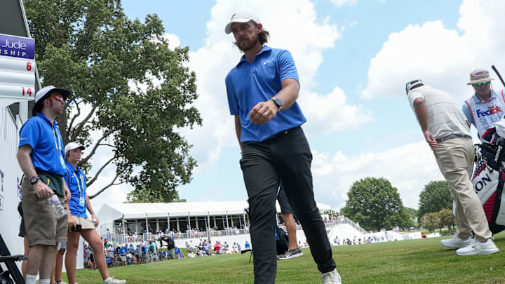 Tommy Fleetwood leads the FedExCup playoff opener after 36 holes. 