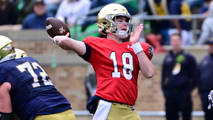 Now that the Blue-Gold Game is over, Notre Dame Football transfer portal watchers are wondering who might leave, Steve Angeli could have given a hint.