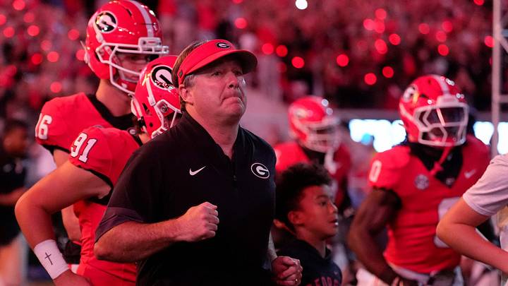 Kirby Smart takes the field before the start of the Alabama game in 2025. Kirby Smart takes the field before the start of the Alabama game in 2025.