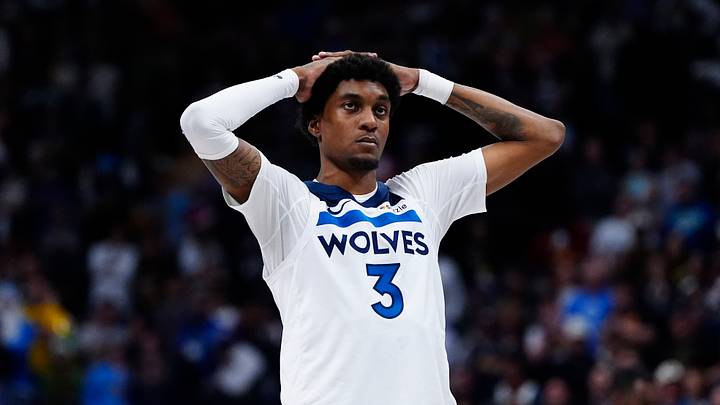 Dec 25, 2025; Denver, Colorado, USA; Minnesota Timberwolves forward Jaden McDaniels (3) reacts to a flagrant foul called in overtime against the Denver Nuggets at Ball Arena. Mandatory Credit: Ron Chenoy-Imagn Images Dec 25, 2025; Denver, Colorado, USA; Minnesota Timberwolves forward Jaden McDaniels (3) reacts to a flagrant foul called in overtime against the Denver Nuggets at Ball Arena. Mandatory Credit: Ron Chenoy-Imagn Images