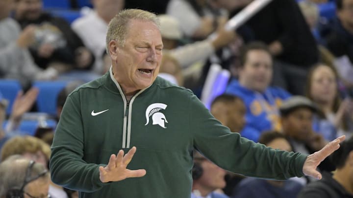 Feb 4, 2025; Los Angeles, California, USA; Michigan State Spartans head coach Tom Izzo on the sidelines against the UCLA Bruins at Pauley Pavilion presented by Wescom. Mandatory Credit: Jayne Kamin-Oncea-Imagn Images Feb 4, 2025; Los Angeles, California, USA; Michigan State Spartans head coach Tom Izzo on the sidelines against the UCLA Bruins at Pauley Pavilion presented by Wescom. Mandatory Credit: Jayne Kamin-Oncea-Imagn Images