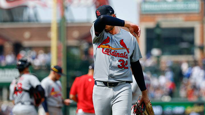 Aug 14, 2026; Chicago, Illinois, USA; St. Louis Cardinals starting pitcher Matthew Liberatore (32) leaves a baseball game against the Chicago Cubs during the sixth inning at Wrigley Field. Mandatory Credit: Kamil Krzaczynski-Imagn Images Aug 14, 2026; Chicago, Illinois, USA; St. Louis Cardinals starting pitcher Matthew Liberatore (32) leaves a baseball game against the Chicago Cubs during the sixth inning at Wrigley Field. Mandatory Credit: Kamil Krzaczynski-Imagn Images