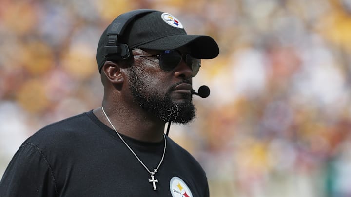Sep 10, 2023; Pittsburgh, Pennsylvania, USA;  Pittsburgh Steelers head coach Mike Tomlin looks on