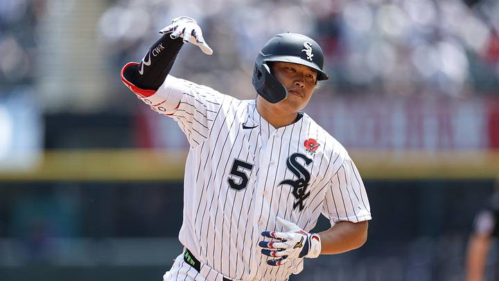 May 25, 2026; Chicago, Illinois, USA; Chicago White Sox first baseman Munetaka Murakami (5) rounds the bases after hitting a solo home run against the Minnesota Twins during the first inning at Rate Field. Mandatory Credit: Kamil Krzaczynski-Imagn Images
