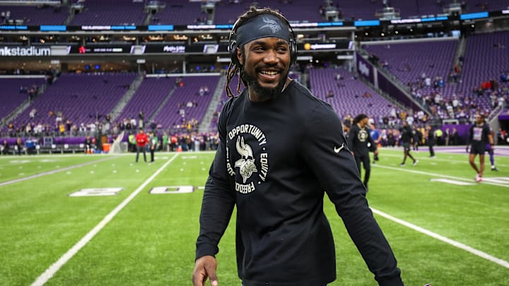 Dec 17, 2022; Minneapolis, Minnesota, USA; Minnesota Vikings running back Dalvin Cook (4) looks on before the game against the Indianapolis Colts at U.S. Bank Stadium. Dec 17, 2022; Minneapolis, Minnesota, USA; Minnesota Vikings running back Dalvin Cook (4) looks on before the game against the Indianapolis Colts at U.S. Bank Stadium.