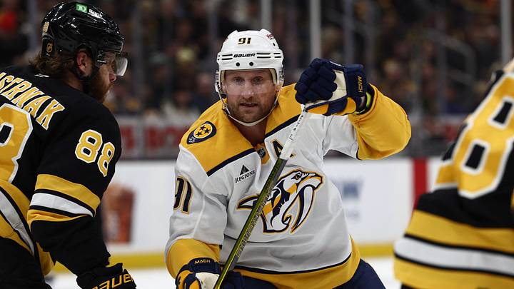 Jan 27, 2026; Boston, Massachusetts, USA; Nashville Predators center Steven Stamkos (91) skates against the Boston Bruins during the second period at TD Garden. Mandatory Credit: Winslow Townson-Imagn Images Jan 27, 2026; Boston, Massachusetts, USA; Nashville Predators center Steven Stamkos (91) skates against the Boston Bruins during the second period at TD Garden. Mandatory Credit: Winslow Townson-Imagn Images