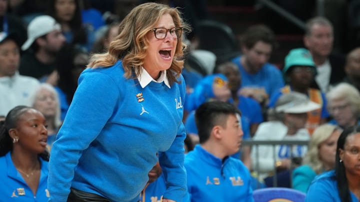 UCLA Bruins head coach Cori Close yells out to her team as they play the South Carolina Gamecocks in the NCAA women's basketball national championship at Mortgage Matchup Center in Phoenix on April 5, 2026. UCLA Bruins head coach Cori Close yells out to her team as they play the South Carolina Gamecocks in the NCAA women's basketball national championship at Mortgage Matchup Center in Phoenix on April 5, 2026.