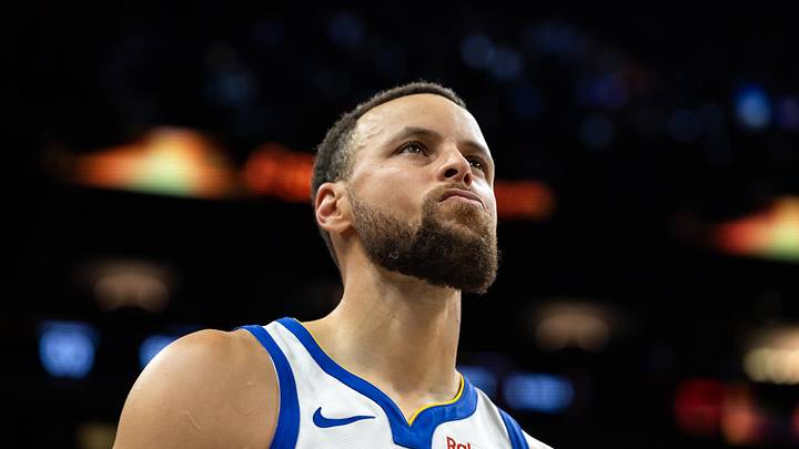 Apr 17, 2026; Phoenix, Arizona, USA; Golden State Warriors guard Stephen Curry (30) reacts after losing to the Phoenix Suns during the play-in rounds of the 2026 NBA Playoffs at Mortgage Matchup Center. Mandatory Credit: Mark J. Rebilas-Imagn Images Apr 17, 2026; Phoenix, Arizona, USA; Golden State Warriors guard Stephen Curry (30) reacts after losing to the Phoenix Suns during the play-in rounds of the 2026 NBA Playoffs at Mortgage Matchup Center. Mandatory Credit: Mark J. Rebilas-Imagn Images