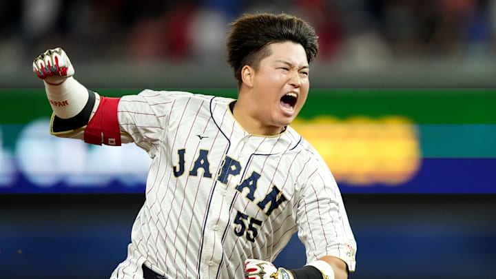 Munetaka Murakami hits a home run during the 2023 World Baseball Classic Semifinals: Mexico v Japan.