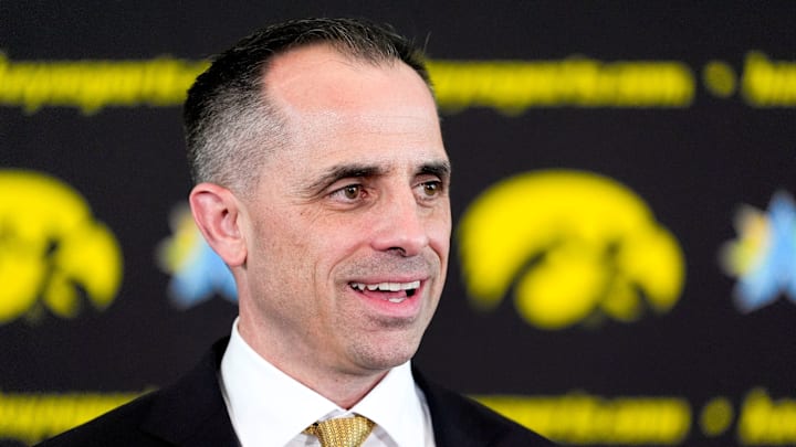 Iowa head men's basketball coach Ben McCollum is pictured at his introductory press conference Tuesday, March 25, 2025 at Carver-Hawkeye Arena in Iowa City, Iowa.