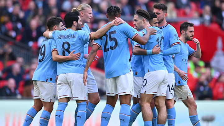 Julian Alvarez, Ilkay Gundogan, Erling Haaland, Manuel Akanji, Jack Grealish, Aymeric Laporte, Bernardo Silva