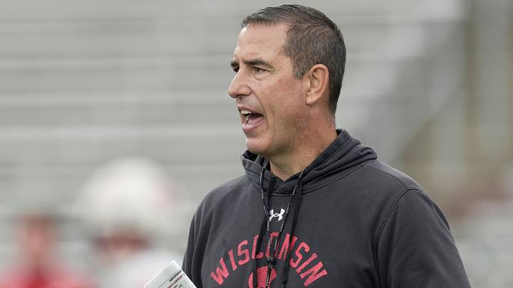 Wisconsin head coach Luke Fickell is shown during practice Thursday, August 13, 2026 at Camp Randall Stadium in Madison, Wisconsin.