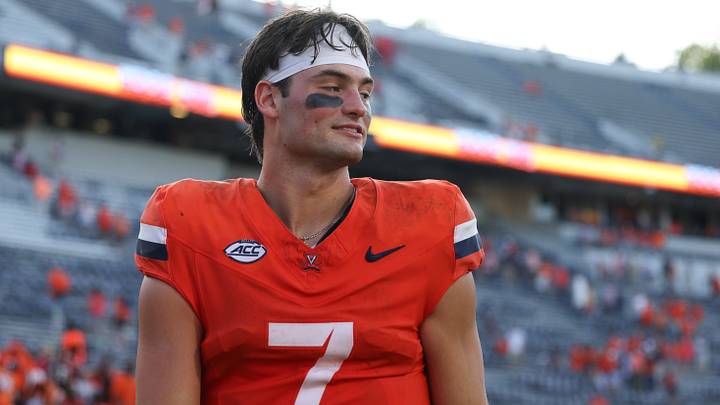 Aug 29, 2026; Charlottesville, Virginia, USA; Virginia Cavaliers quarterback Beau Pribula (7) exits the field following the game against the North Carolina State Wolfpack at Scott Stadium. Mandatory Credit: Greg Atkins-Imagn Images Aug 29, 2026; Charlottesville, Virginia, USA; Virginia Cavaliers quarterback Beau Pribula (7) exits the field following the game against the North Carolina State Wolfpack at Scott Stadium. Mandatory Credit: Greg Atkins-Imagn Images