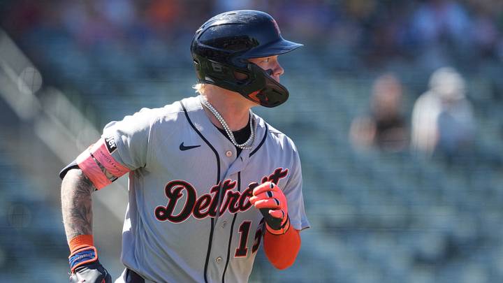 Aug 2, 2026; West Sacramento, California, USA; Detroit Tigers center fielder Max Clark (15) runs to first base after hitting a single against the Athletics during the seventh inning at Sutter Health Park. Mandatory Credit: Darren Yamashita-Imagn Images Aug 2, 2026; West Sacramento, California, USA; Detroit Tigers center fielder Max Clark (15) runs to first base after hitting a single against the Athletics during the seventh inning at Sutter Health Park. Mandatory Credit: Darren Yamashita-Imagn Images