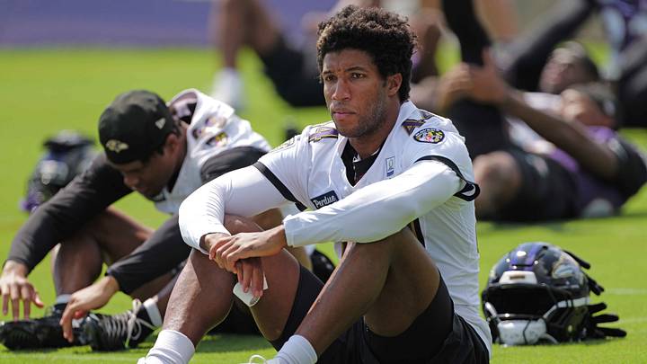 Jul 29, 2026; Ownings Mills, MD, USA; Baltimore Ravens cornerback Marlon Humphrey (44) during practice at the Under Armour Performance Center. Mandatory Credit: Mitch Stringer-Imagn Images Jul 29, 2026; Ownings Mills, MD, USA; Baltimore Ravens cornerback Marlon Humphrey (44) during practice at the Under Armour Performance Center. Mandatory Credit: Mitch Stringer-Imagn Images