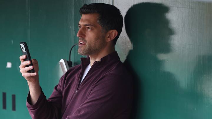 Sep 23, 2026; Pittsburgh, Pennsylvania, USA;  St. Louis Cardinals president of baseball operations Chaim Bloom in the dugout before the game against the Pittsburgh Pirates at PNC Park.  Mandatory Credit: Charles LeClaire-Imagn Images
