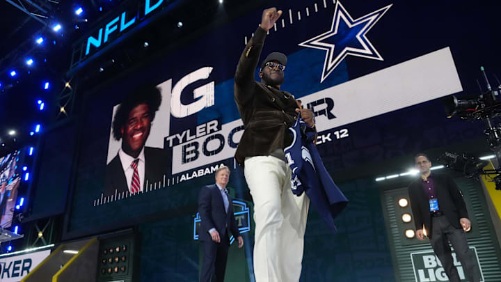 Alabama Crimson Tide OG Tyler Booker is selected by the Dallas Cowboys in the first round of the 2025 NFL Draft.