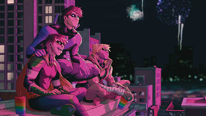 DC’s Pride-themed variant covers. Image courtesy DC Comics