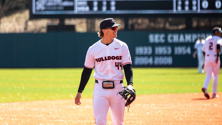 Slate Alford playing third base against UIC 