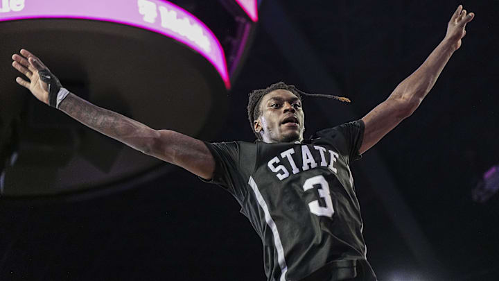 Feb 8, 2025; Athens, Georgia, USA; Mississippi State Bulldogs forward KeShawn Murphy (3) tries to block an inbounds pass against the Georgia Bulldogs during the second half at Stegeman Coliseum. Feb 8, 2025; Athens, Georgia, USA; Mississippi State Bulldogs forward KeShawn Murphy (3) tries to block an inbounds pass against the Georgia Bulldogs during the second half at Stegeman Coliseum.