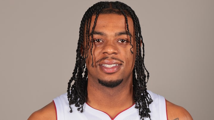 Sep 29, 2025; Miami, FL, USA; Miami Heat guard Trevor Keels poses for a photo during media day at Kaseya Center. Mandatory Credit: Sam Navarro-Imagn Images Sep 29, 2025; Miami, FL, USA; Miami Heat guard Trevor Keels poses for a photo during media day at Kaseya Center. Mandatory Credit: Sam Navarro-Imagn Images