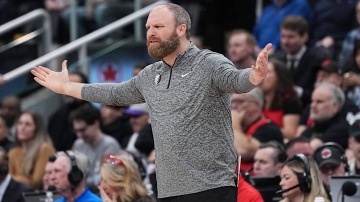 Jan 22, 2024; Toronto, Ontario, CAN; Memphis Grizzlies head coach Taylor Jenkins reacts against the