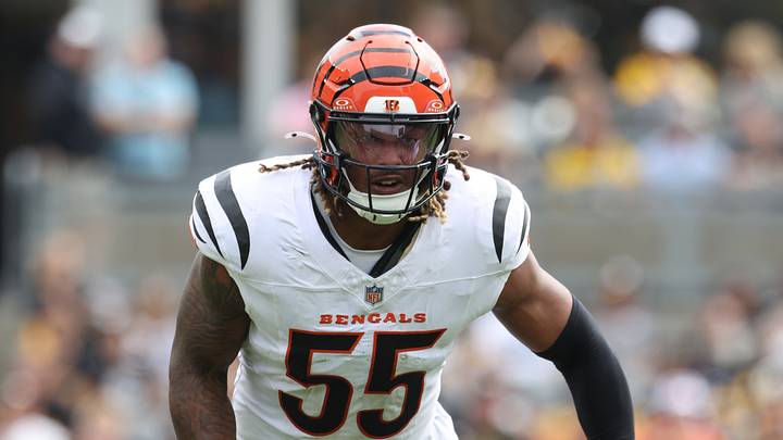 Sep 27, 2026; Pittsburgh, Pennsylvania, USA;  Cincinnati Bengals defensive end Cashius Howell (55) during the second quarter against the Pittsburgh Steelers at Acrisure Stadium.  Mandatory Credit: Charles LeClaire-Imagn Images