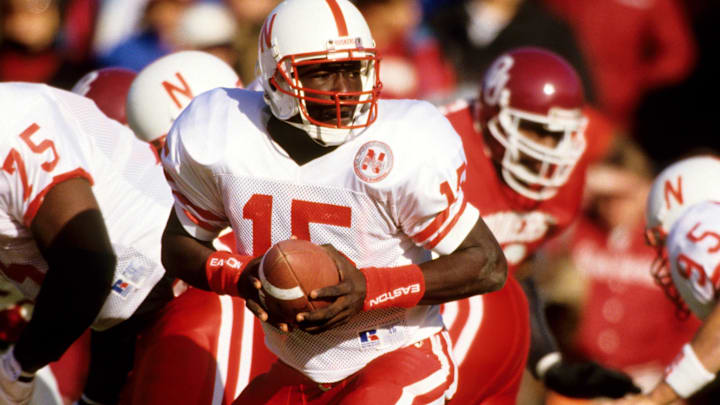 Nebraska quarterback Tommie Frazier in action against Oklahoma in 1992. Nebraska quarterback Tommie Frazier in action against Oklahoma in 1992.