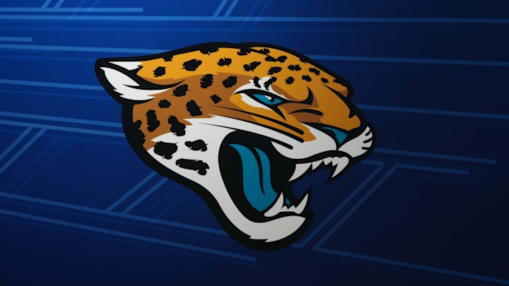 Oct 9, 2021; London, England, United Kingdom; A Jacksonville Jaguars logo is seen at Tottenham Hogspur Stadium. Mandatory Credit: Kirby Lee-Imagn Images Oct 9, 2021; London, England, United Kingdom; A Jacksonville Jaguars logo is seen at Tottenham Hogspur Stadium. Mandatory Credit: Kirby Lee-Imagn Images