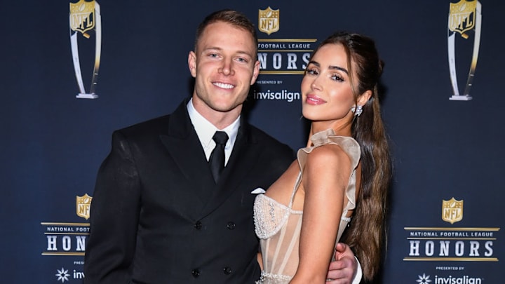 Christian McCaffrey and Olivia Culpo on Feb. 9, 2023.