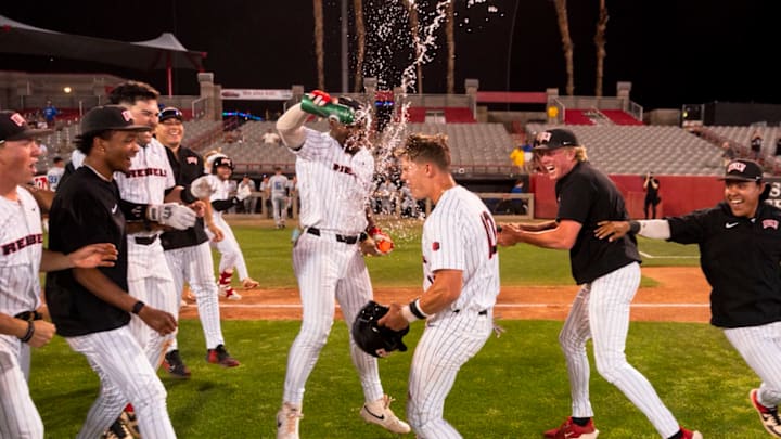 UNLV Baseball celebrates a victory over Air Force