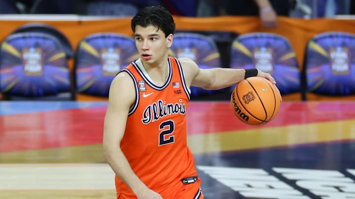 Apr 4, 2026; Indianapolis, IN, USA; Illinois Fighting Illini guard Andrej Stojakovic (2) 