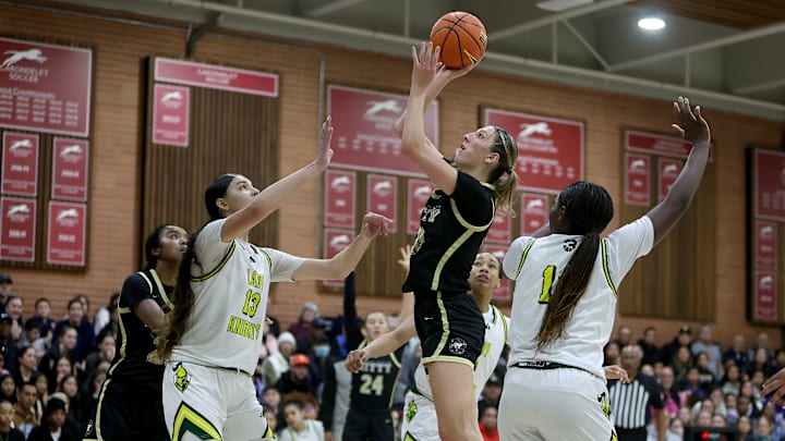 File photo of McKenna Woliczko during first-quarter action of last season's Jan. 6 game against Ontario Christian, the game she tore her ACL and MCL. The nation's No. 6 recruit from the Class of 2026 returned to the court Friday in a nonleague home game with Clovis. File photo of McKenna Woliczko during first-quarter action of last season's Jan. 6 game against Ontario Christian, the game she tore her ACL and MCL. The nation's No. 6 recruit from the Class of 2026 returned to the court Friday in a nonleague home game with Clovis.