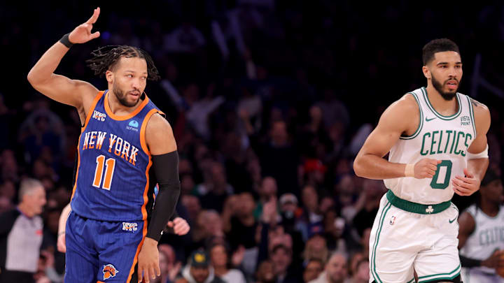 New York Knicks guard Jalen Brunson and Boston Celtics forward Jayson Tatum.