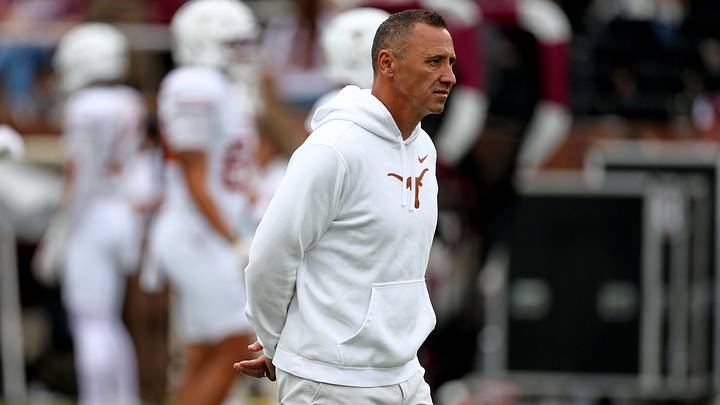 Oct 25, 2025; Starkville, Mississippi, USA; Texas Longhorns head coach Steve Sarkisian 
