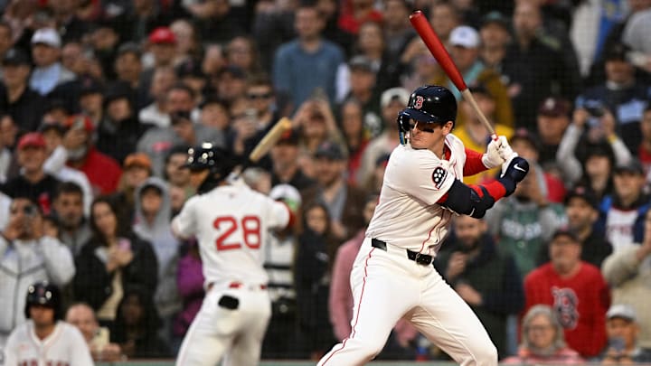 Jun 9, 2025; Boston, Massachusetts, USA; Boston Red Sox right fielder Roman Anthony (48) bats against the Tampa Bay Rays during the second inning at Fenway Park. Mandatory Credit: Brian Fluharty-Imagn Images Jun 9, 2025; Boston, Massachusetts, USA; Boston Red Sox right fielder Roman Anthony (48) bats against the Tampa Bay Rays during the second inning at Fenway Park. Mandatory Credit: Brian Fluharty-Imagn Images