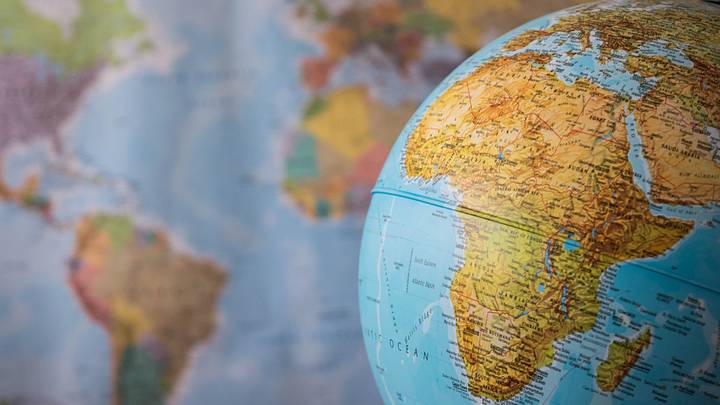 Africa on globe Africa on globe
