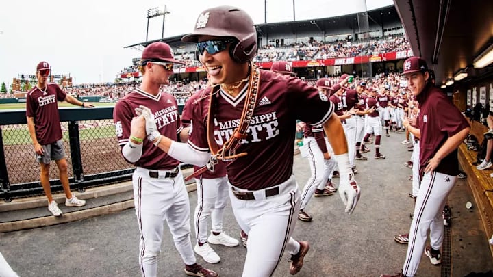 Mississippi State Infielder Ace Reese (#3) during the game between the Ole Miss Rebels and the Mississippi State Bulldogs at Dudy Noble Field at Polk-Dement Stadium in Starkville, MS. Mississippi State Infielder Ace Reese (#3) during the game between the Ole Miss Rebels and the Mississippi State Bulldogs at Dudy Noble Field at Polk-Dement Stadium in Starkville, MS.