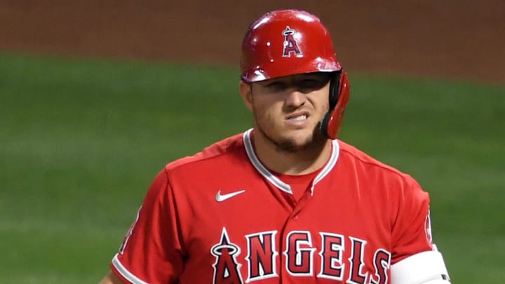 May 6, 2021; Anaheim, California, USA; LA Angels, Mike Trout