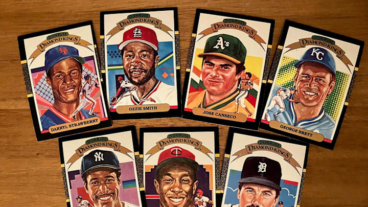 Some examples of the Donruss Diamond Kings baseball cards painted by artist Dick Perez. These are from the 1987 Donruss set.