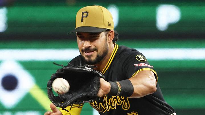 Jul 25, 2026; Pittsburgh, Pennsylvania, USA; Pittsburgh Pirates second baseman Nick Gonzales (3) takes a throw at second base for the final out of the seventh inning against the Chicago Cubs at PNC Park. Mandatory Credit: Charles LeClaire-Imagn Images Jul 25, 2026; Pittsburgh, Pennsylvania, USA; Pittsburgh Pirates second baseman Nick Gonzales (3) takes a throw at second base for the final out of the seventh inning against the Chicago Cubs at PNC Park. Mandatory Credit: Charles LeClaire-Imagn Images