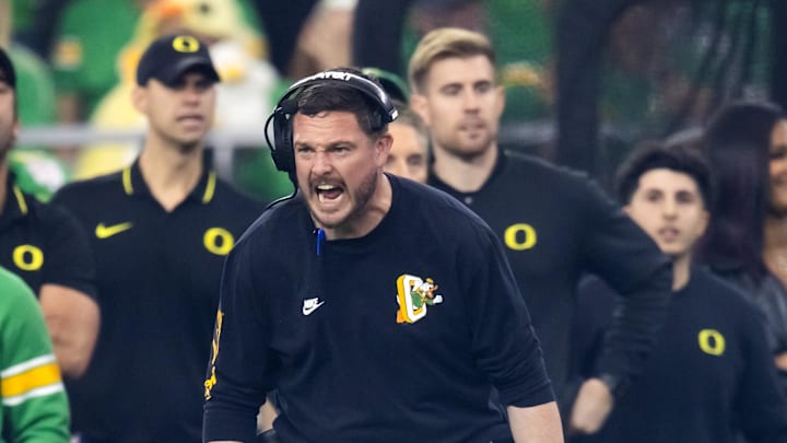 Jan 1, 2024; Glendale, AZ, USA; Oregon Ducks head coach Dan Lanning during the 2024 Fiesta Bowl