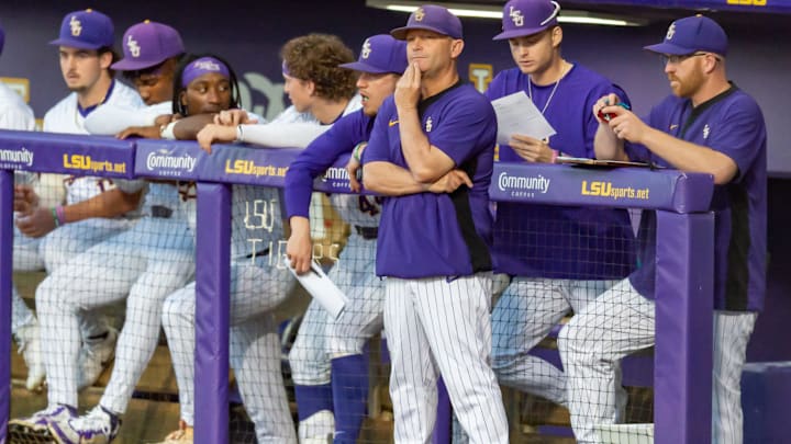 Tigers Head Coach Jay Johnson, LSU Tigers take on Louisianas Ragin Cajuns at Alex Box Stadium in Baton Rouge, LA. Tuesday, March 25, 2025. Tigers Head Coach Jay Johnson, LSU Tigers take on Louisianas Ragin Cajuns at Alex Box Stadium in Baton Rouge, LA. Tuesday, March 25, 2025.