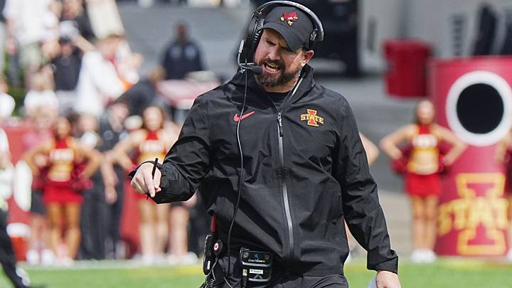 Iowa State football head coach Jimmy Rogers reacts after an interception against Bowling Green’s during the first quarter on Sept. 19, 2026, at Jack Trice Stadium in Ames. Iowa State football head coach Jimmy Rogers reacts after an interception against Bowling Green’s during the first quarter on Sept. 19, 2026, at Jack Trice Stadium in Ames.