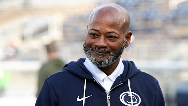 Nov 8, 2025; University Park, Pennsylvania, USA; Penn State Nittany Lions head coach Terry Smith before the game against the Indiana Hoosiers at Beaver Stadium. 