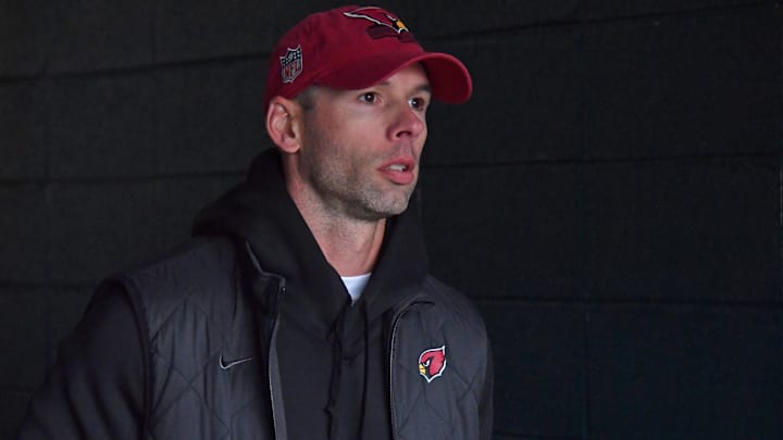 Dec 31, 2023; Philadelphia, Pennsylvania, USA; Arizona Cardinals head coach Jonathan Gannon in the tunnel before the game against the Philadelphia Eagles at Lincoln Financial Field. Dec 31, 2023; Philadelphia, Pennsylvania, USA; Arizona Cardinals head coach Jonathan Gannon in the tunnel before the game against the Philadelphia Eagles at Lincoln Financial Field.