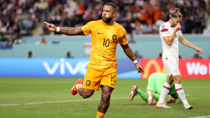 Memphis Depay a pu inscrire son premier but dans cette Coupe du monde 2022. Memphis Depay a pu inscrire son premier but dans cette Coupe du monde 2022.