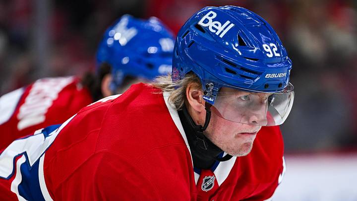 Oct 16, 2025; Montreal, Quebec, CAN; Montreal Canadiens right wing Patrik Laine (92) looks on against the Nashville Predators during the first period at Bell Centre. Mandatory Credit: David Kirouac-Imagn Images Oct 16, 2025; Montreal, Quebec, CAN; Montreal Canadiens right wing Patrik Laine (92) looks on against the Nashville Predators during the first period at Bell Centre. Mandatory Credit: David Kirouac-Imagn Images