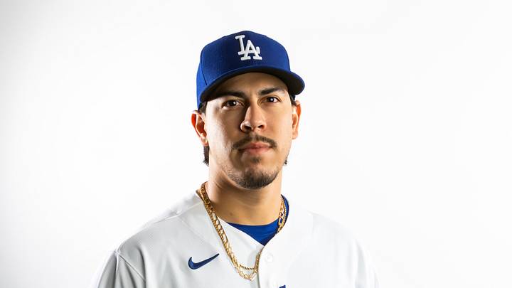 Feb 19, 2026; Glendale, AZ, USA; Los Angeles Dodgers pitcher Jose Rodriguez poses for a portrait during photo day at Camelback Ranch. Mandatory Credit: Mark J. Rebilas-Imagn Images